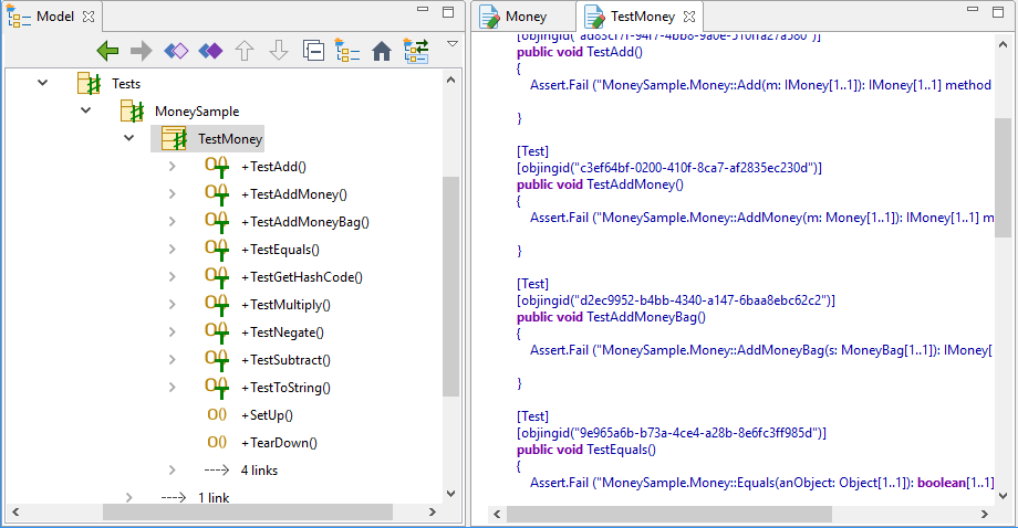 NUnit test model