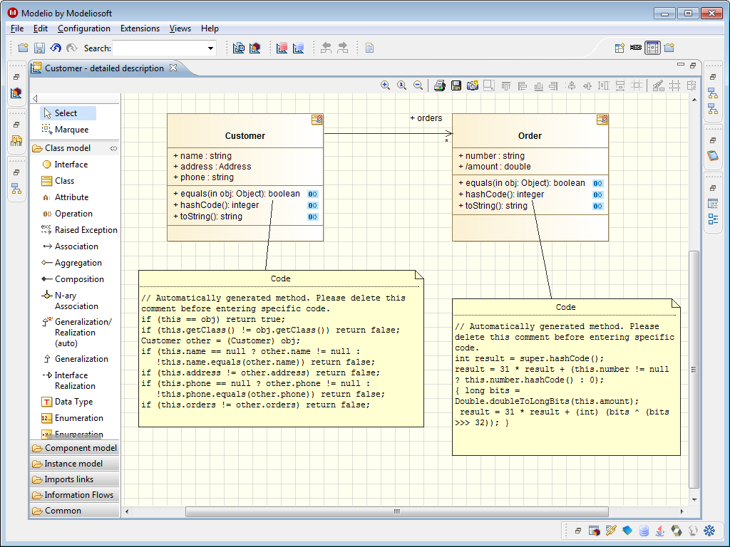 Modelio generate uml from code - ticketmilo
