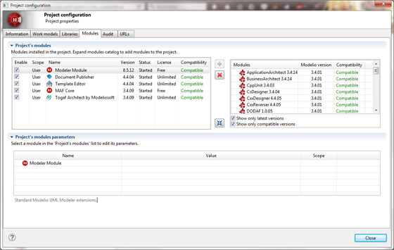 project configuration module