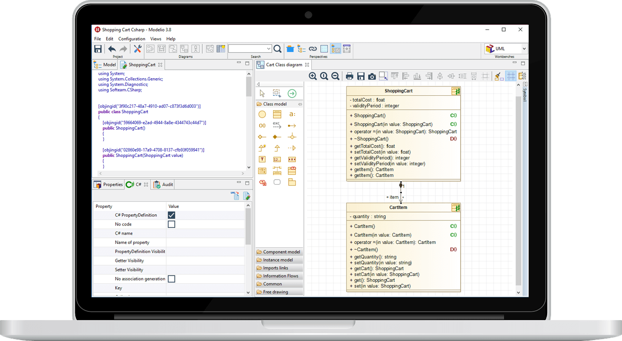 screen modelio sd csharp