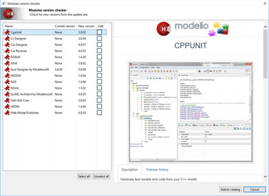 modules catalog version checker