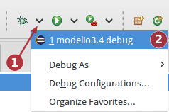 Debugging code fixing Eclipse DebugModelio3.4
