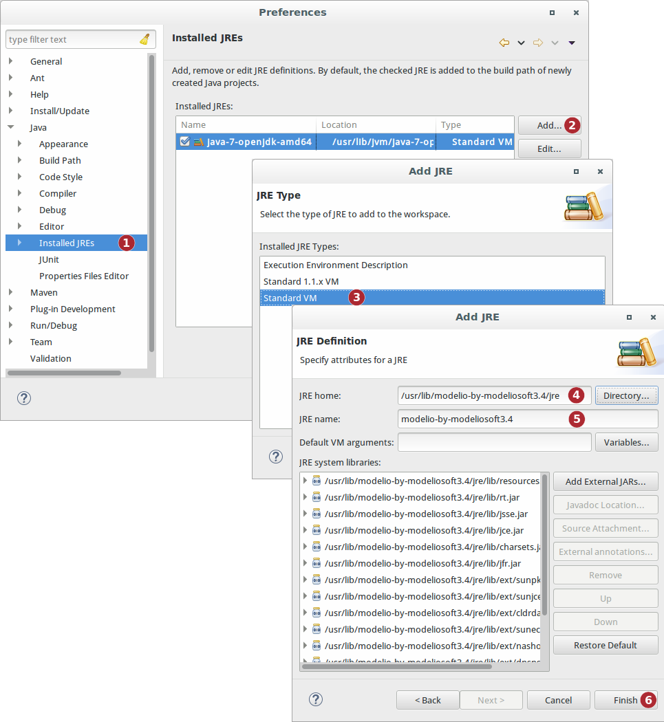 Debugging jre configuration Eclipse Preferences add jre