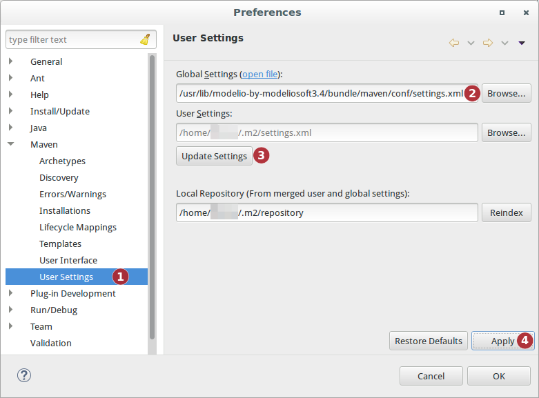 Debugging maven configuration Eclipse Preferences maven configuration