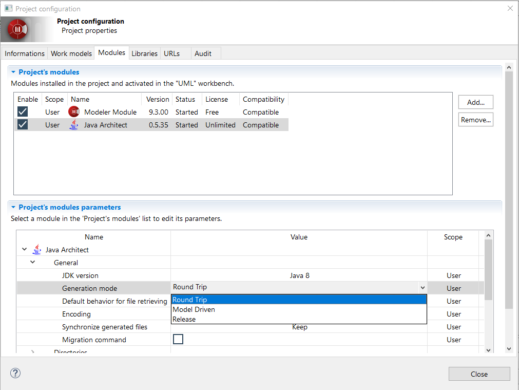 generation mode config