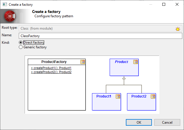 Factory Pattern Dialog - Create